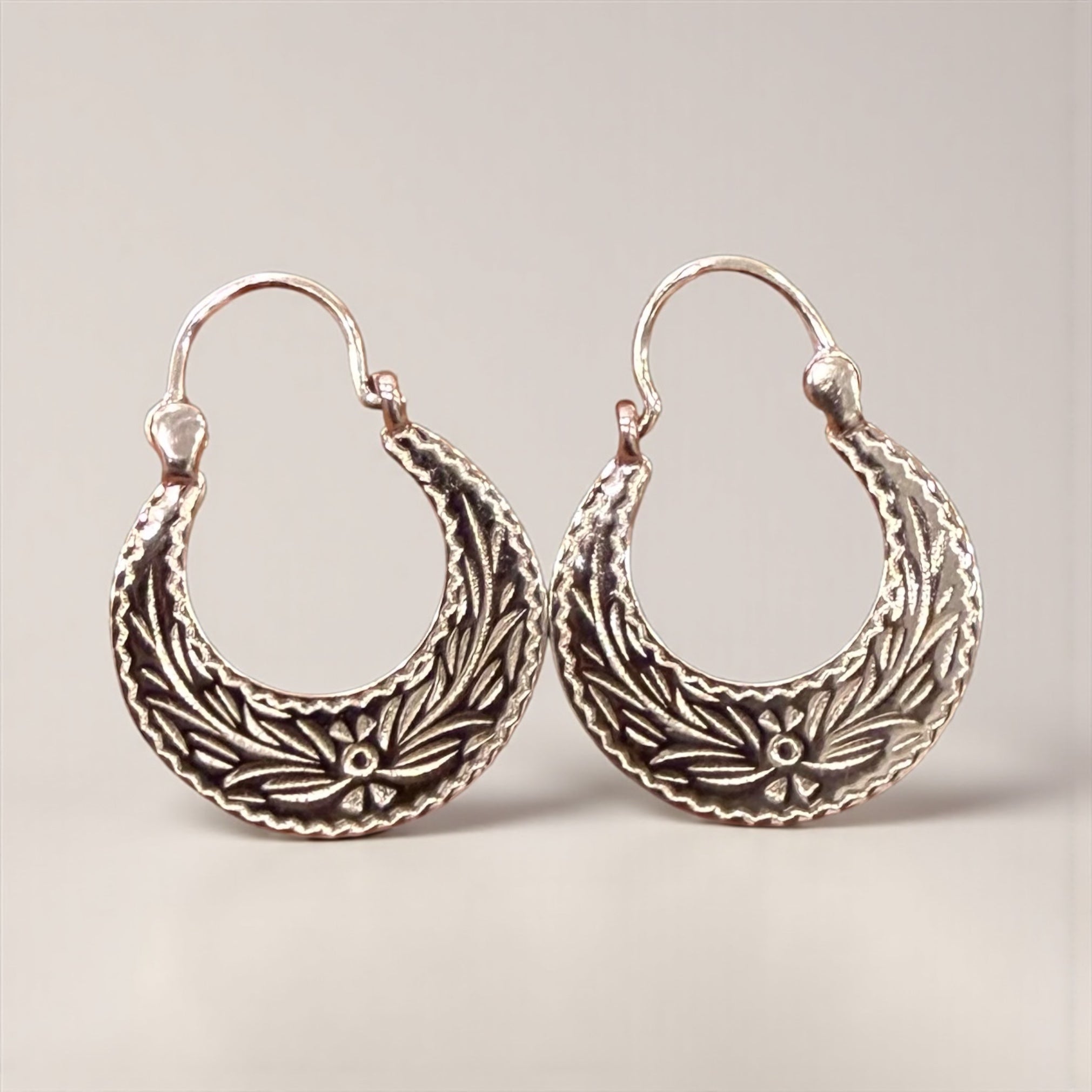 925 STERLING SILVER HANDMADE MINI BABY CUBAN HOOP EARRINGS 15MM