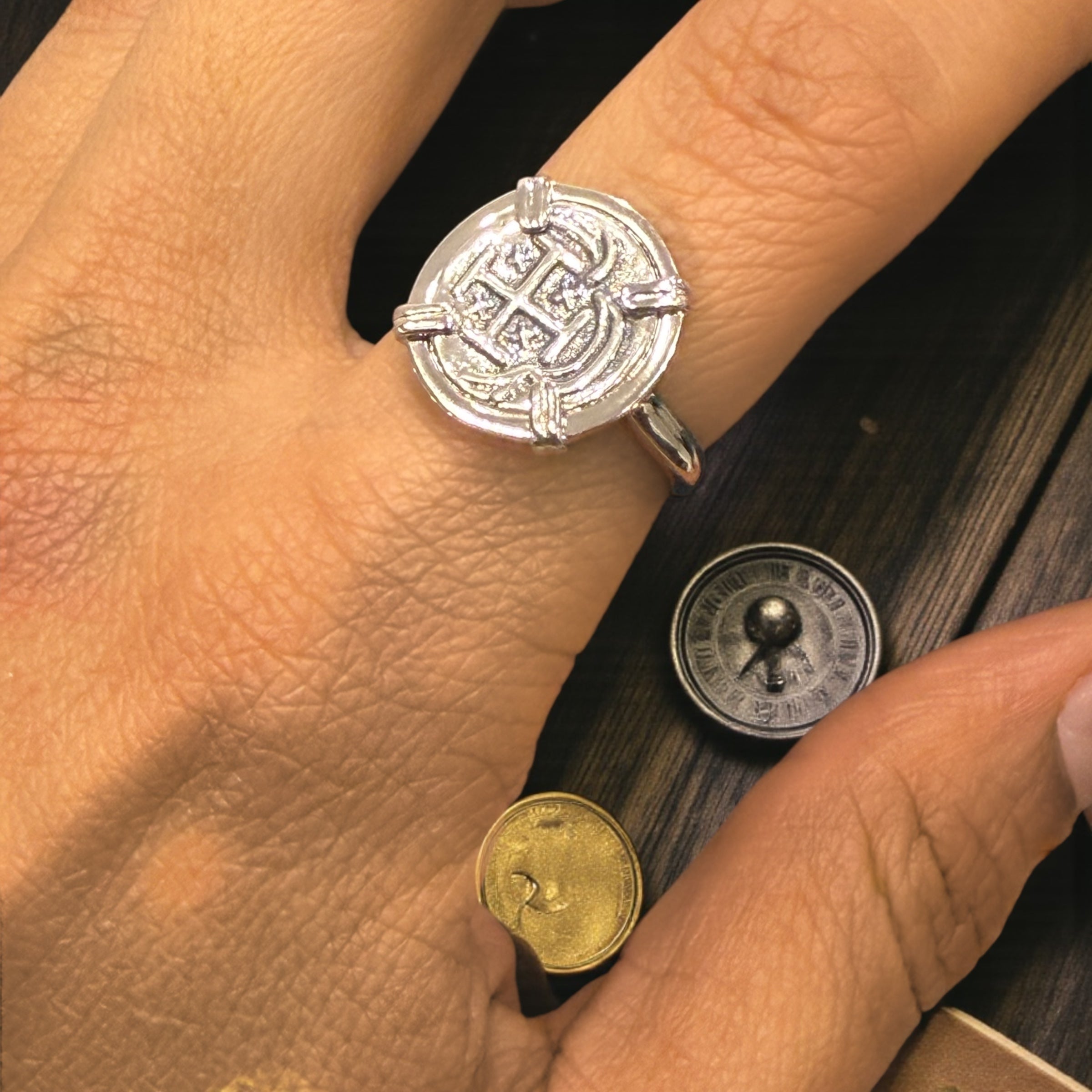 Gorgeous mini atocha coin ring