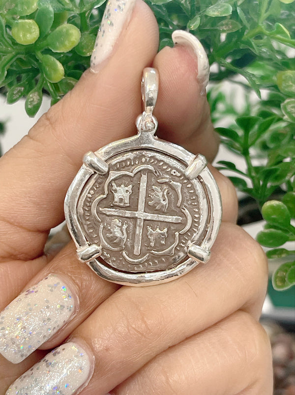 ATOCHA SOLID SILVER COIN PENDANT