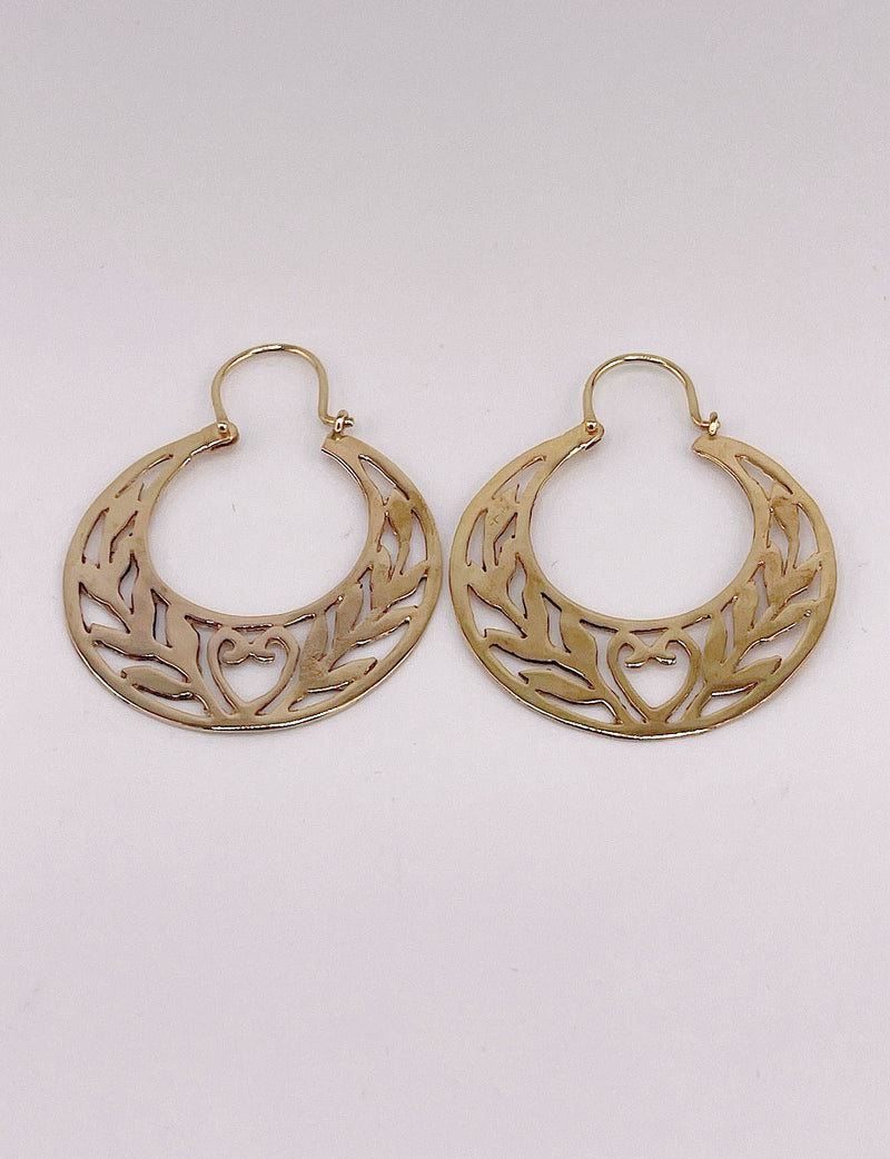 14K REAL GOLD HANDMADE CUBAN HOOP EARRINGS