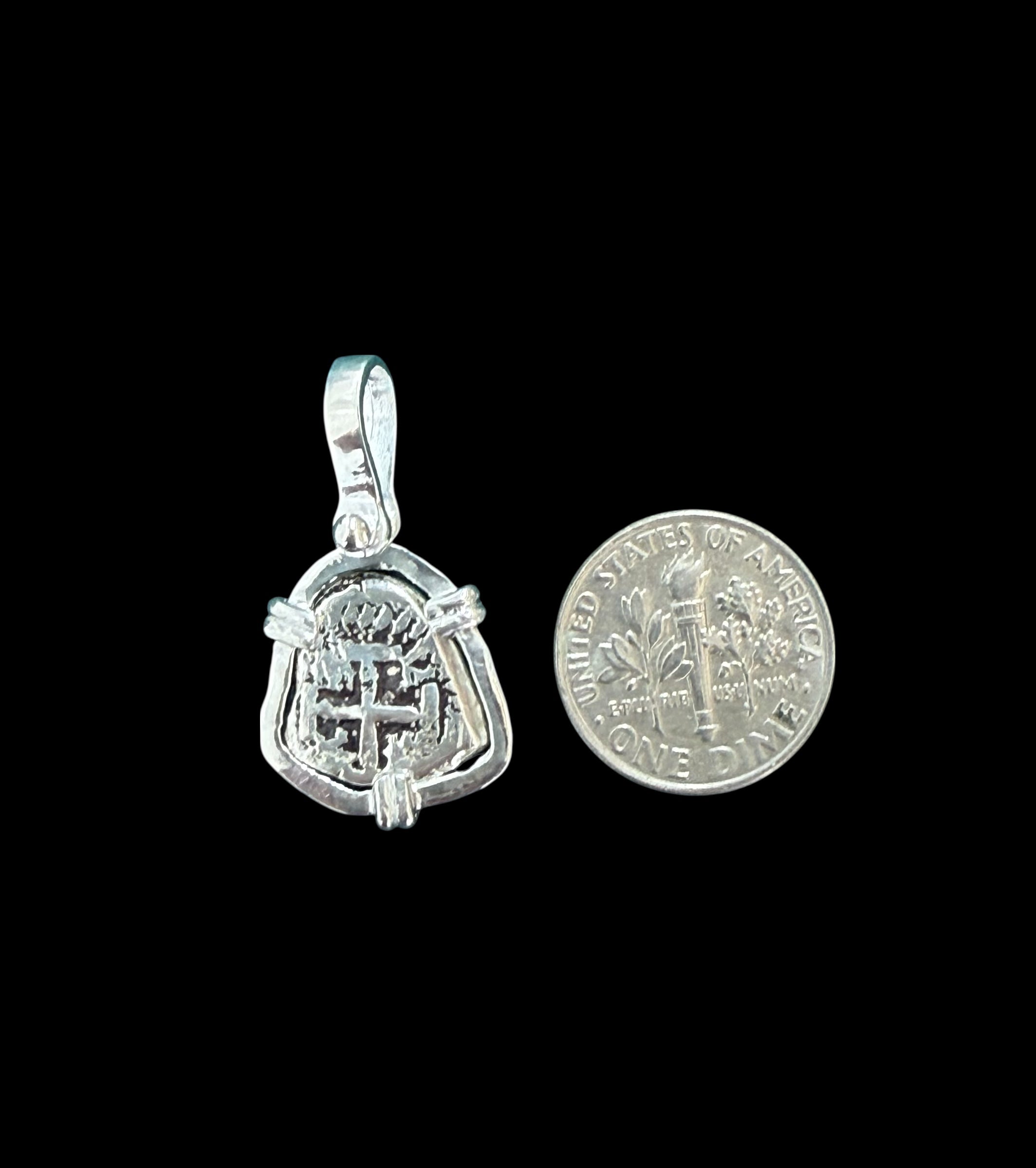 HANDMADE ATOCHA SILVER MINI ODD SHAPE COIN PENDANT