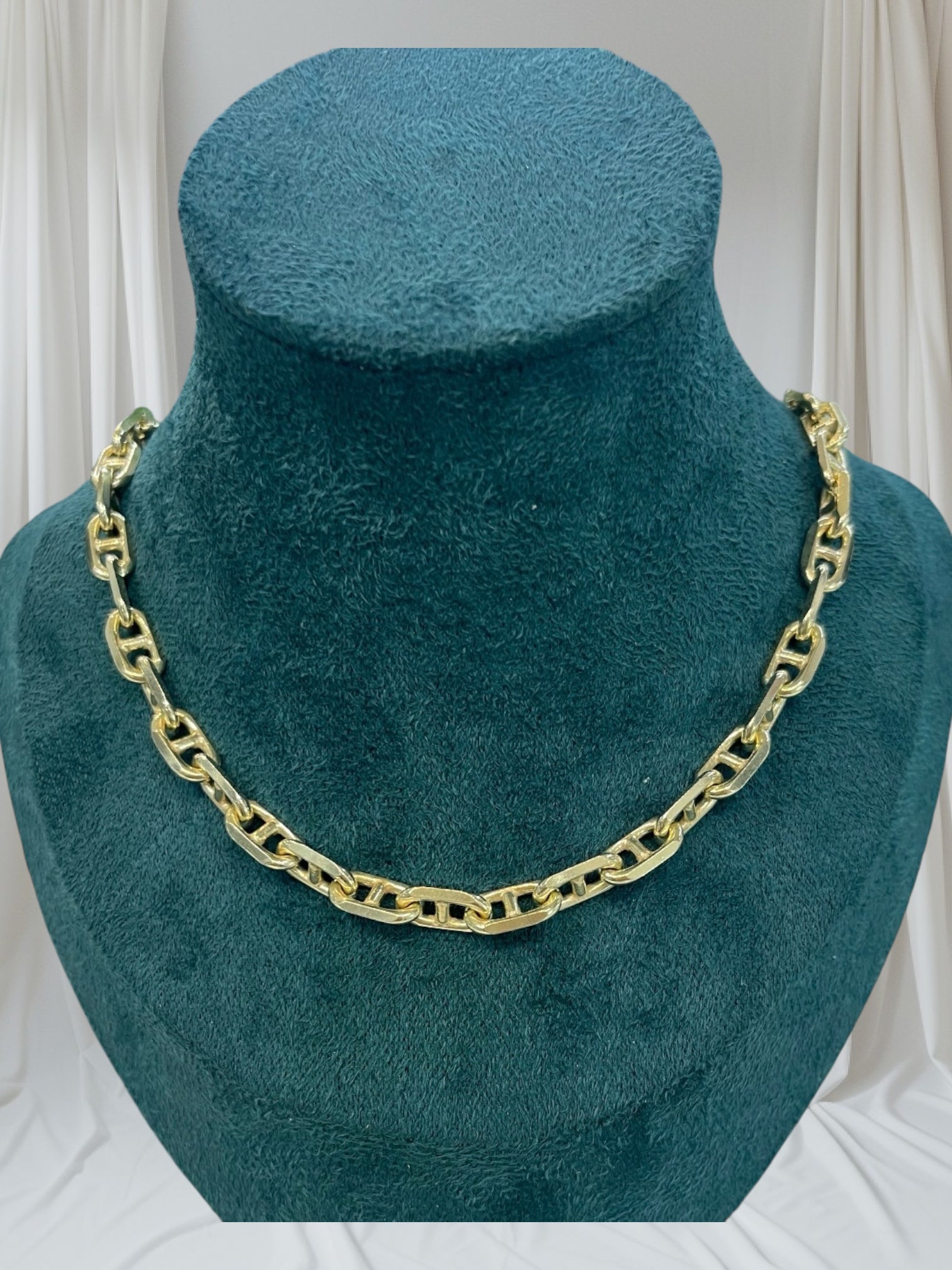 14K REAL SOLID GOLD HEAVY BEAUTIFUL ANCHOR CHAIN 5.5MM