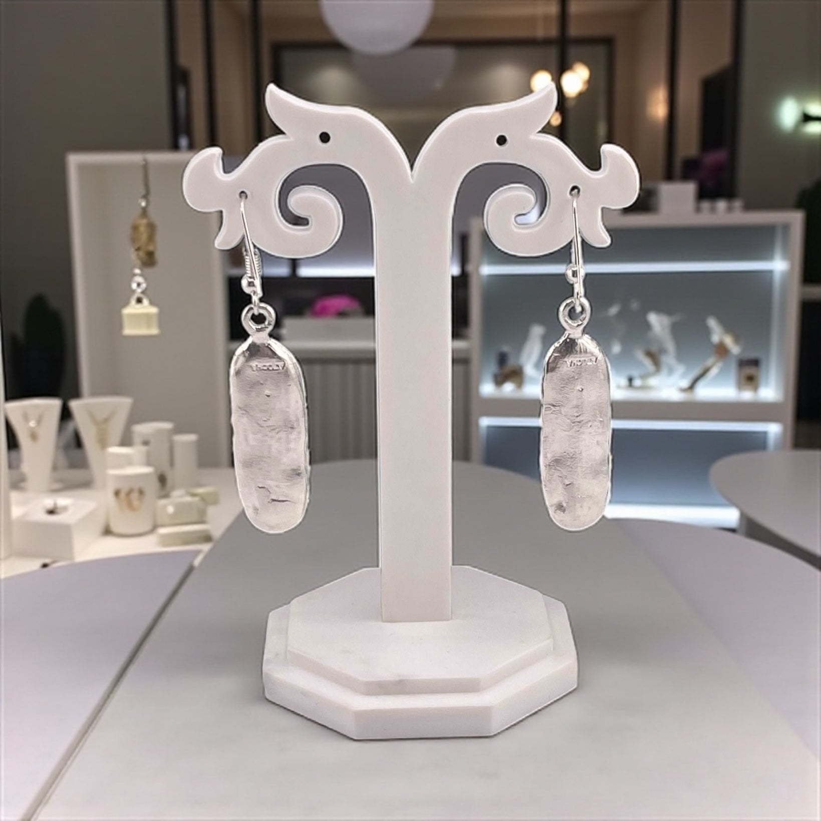 NUESTRA SENORA DE ATOCHA SILVER BAR EARRINGS