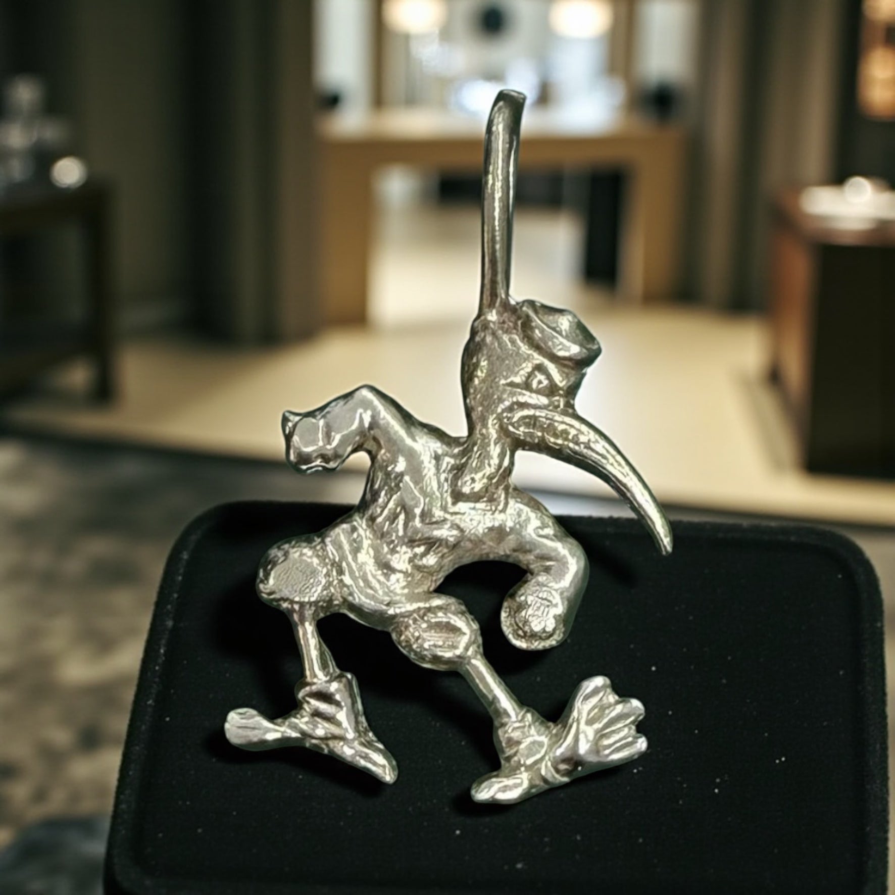 Handmade 14k white gold Miami hurricane pendant