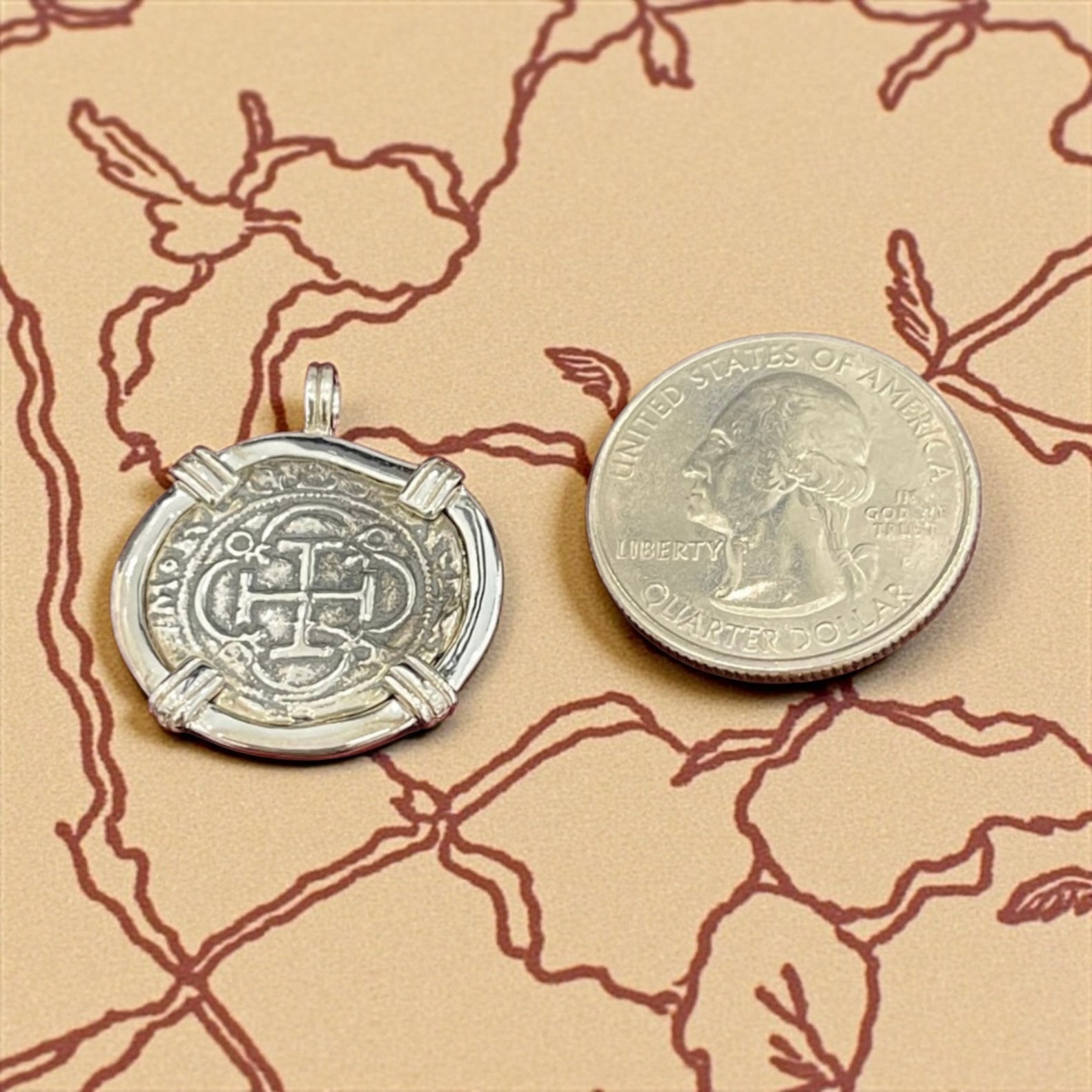 ATOCHA SOLID SILVER COIN PENDANT