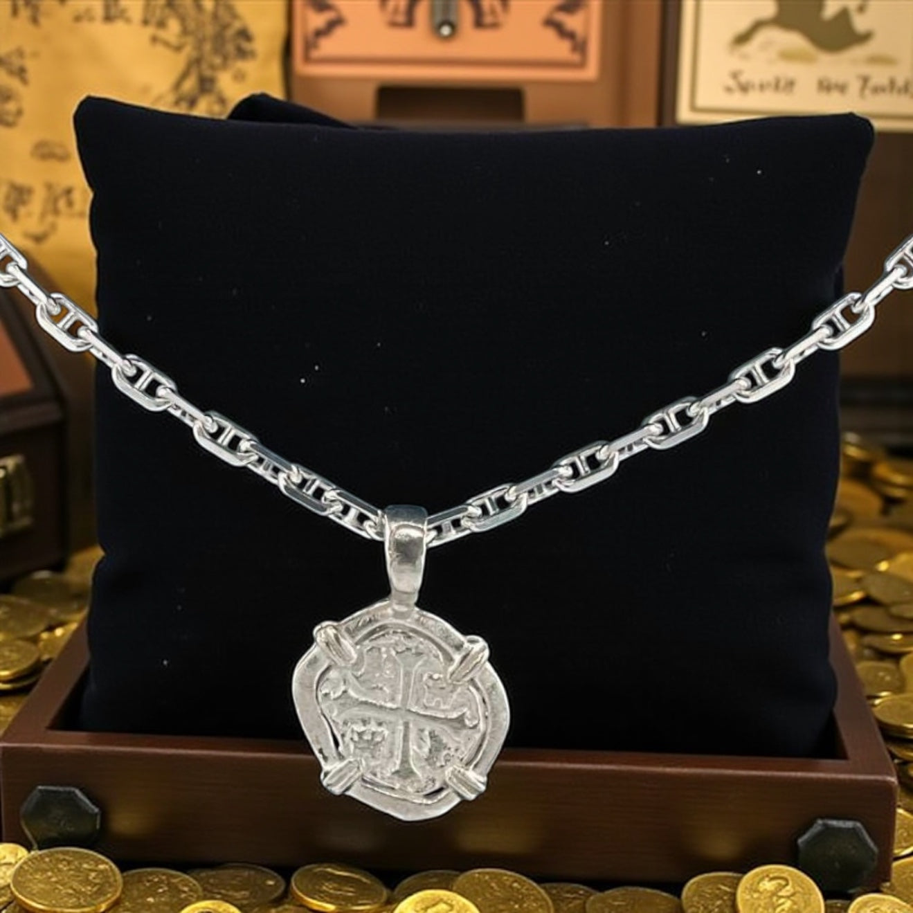 NUESTRA SENORA DE ATOCHA MINI SILVER COIN PENDANT