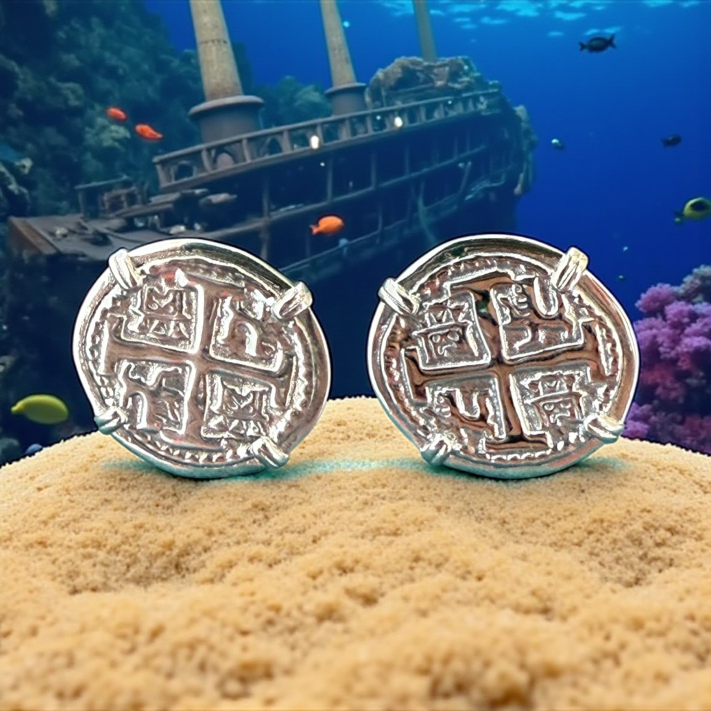Atocha silver coin studs absolutely gorgeous