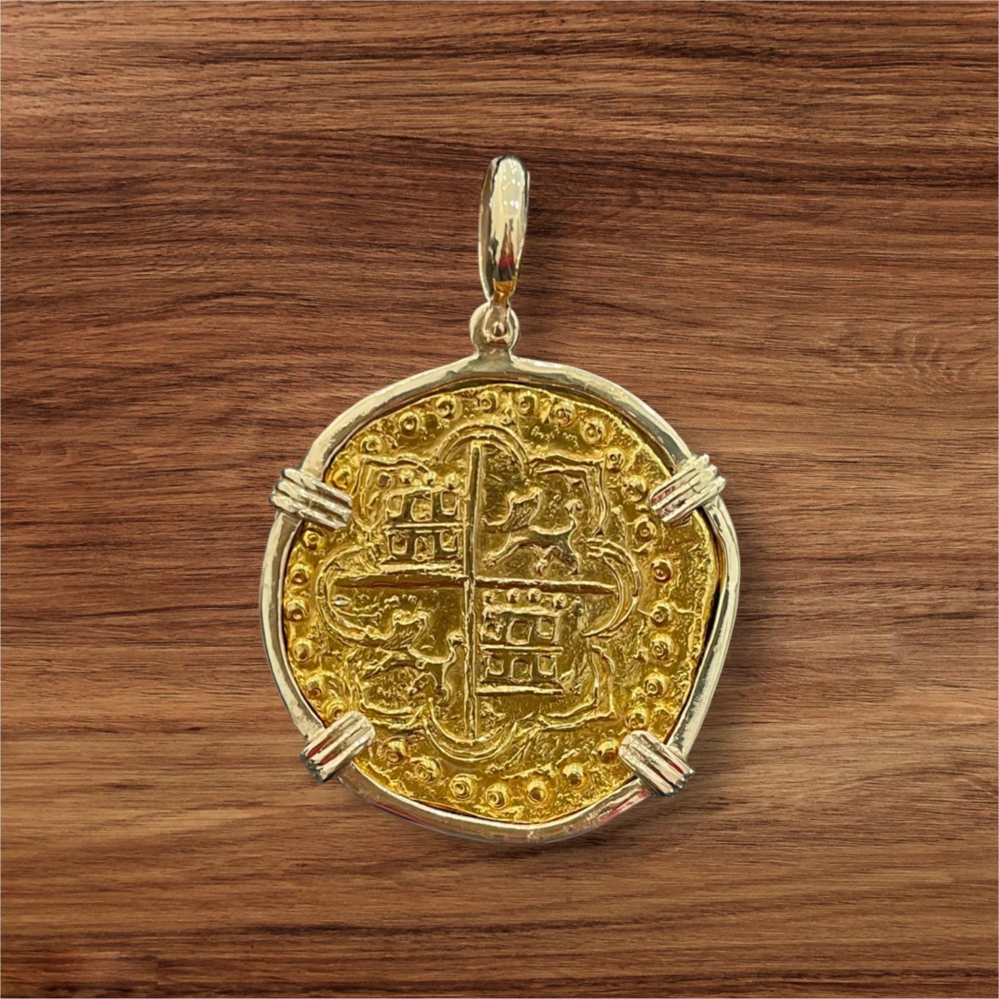 ATOCHA SHIPWRECK GOLD COIN PENDANT HANDMADE WITH 14k SOLID GOLD