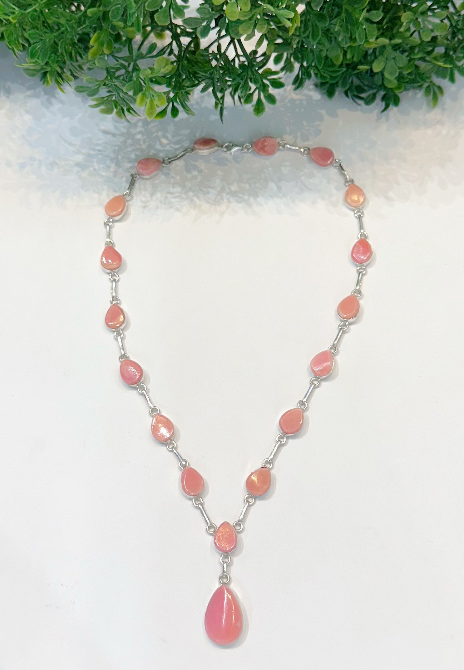 Handmade Pink Larimar Tear Drop style Necklace