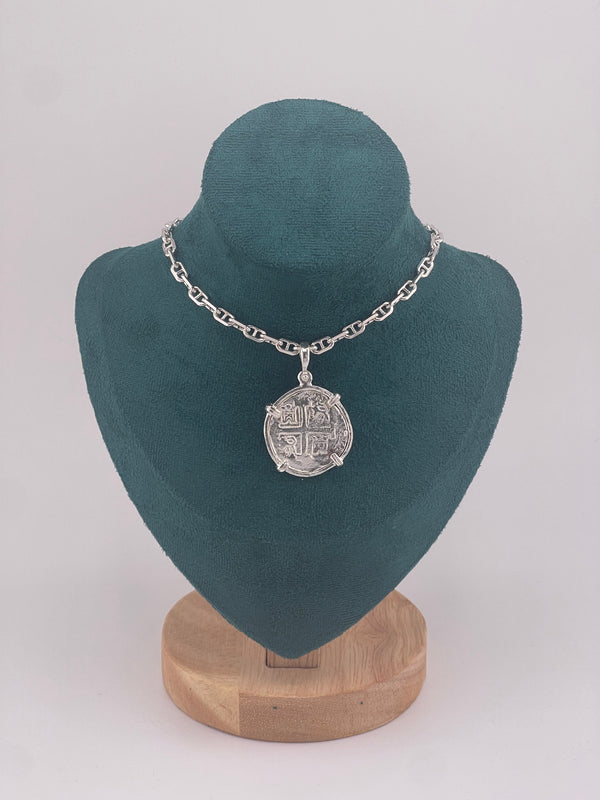 NUESTRA SENORA DE ATOCHA SOLID SILVER COIN PENDANT