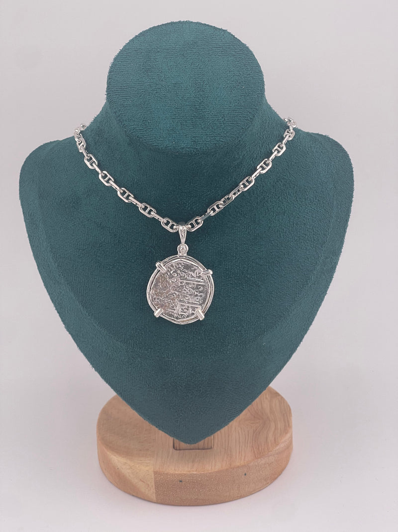 NUESTRA SENORA DE ATOCHA SOLID SILVER COIN PENDANT