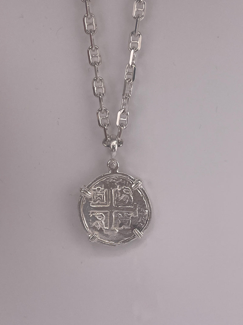 NUESTRA SENORA DE ATOCHA SOLID SILVER COIN PENDANT