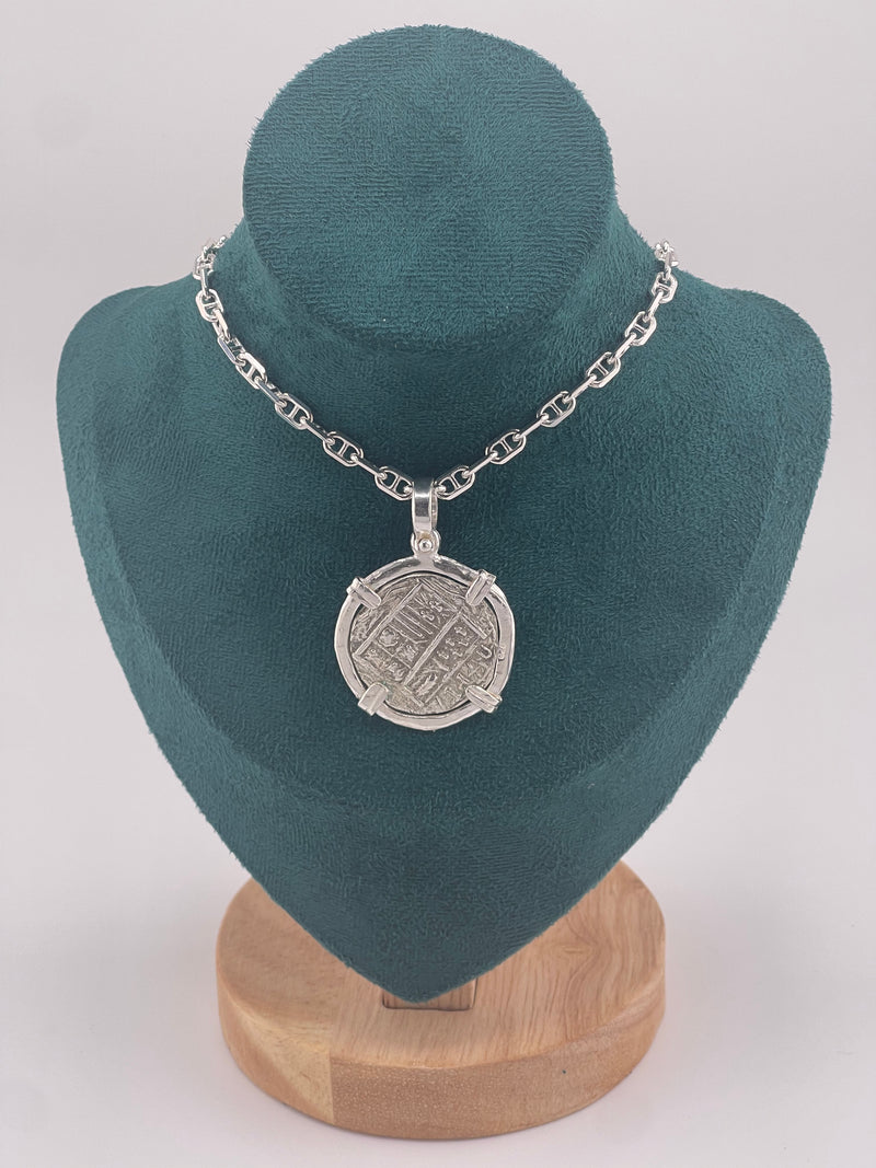 NUESTRA SENORA DE ATOCHA SOLID SILVER COIN PENDANT