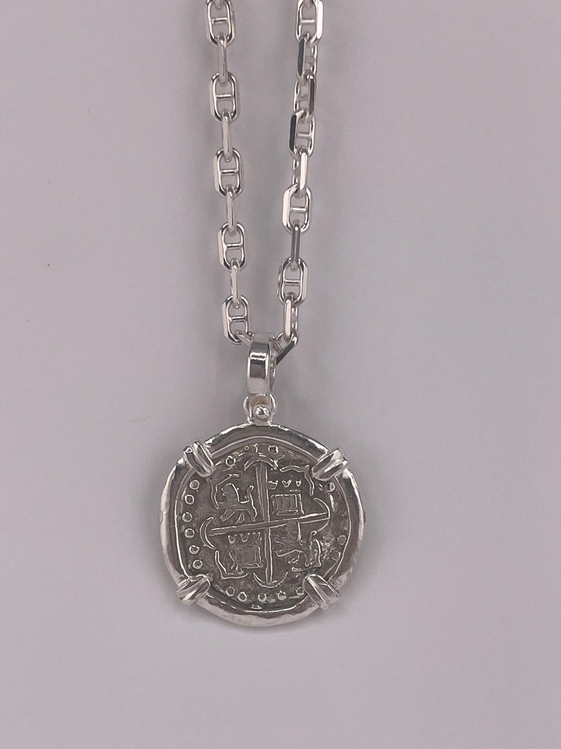 NUESTRA SENORA DE ATOCHA SOLID SILVER COIN PENDANT