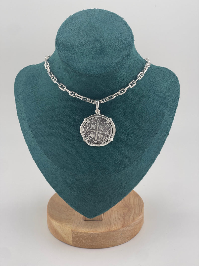 NUESTRA SENORA DE ATOCHA SOLID SILVER COIN PENDANT