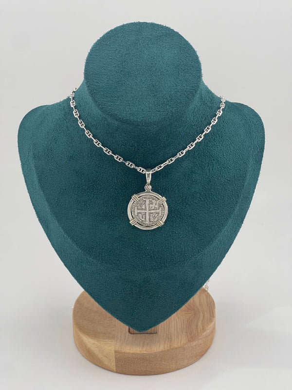 NUESTRA SENORA DE ATOCHA SOLID SILVER COIN PENDANT