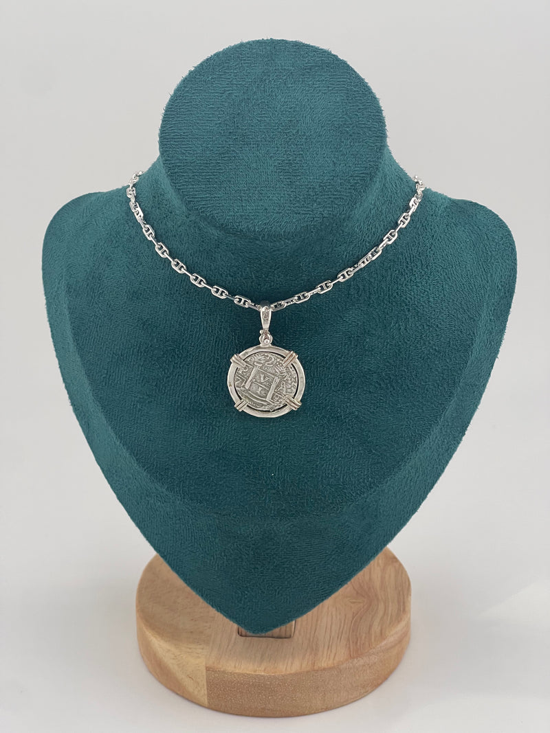 NUESTRA SENORA DE ATOCHA SOLID SILVER COIN PENDANT