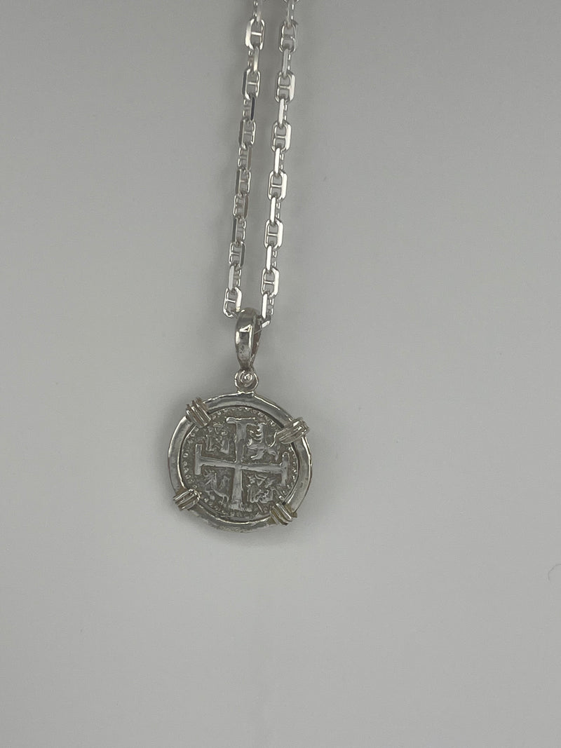 NUESTRA SENORA DE ATOCHA SOLID SILVER COIN PENDANT