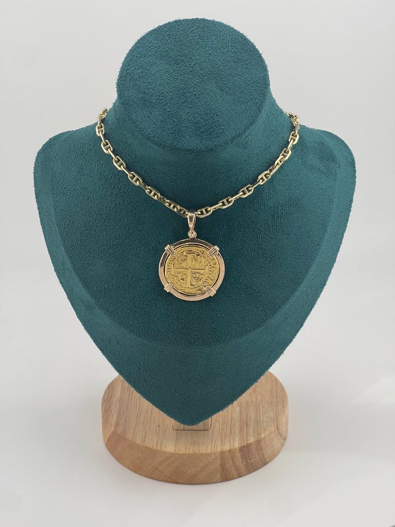 ATOCHA SHIPWRECK GOLD COIN PENDANT HANDMADE WITH 14k SOLID GOLD