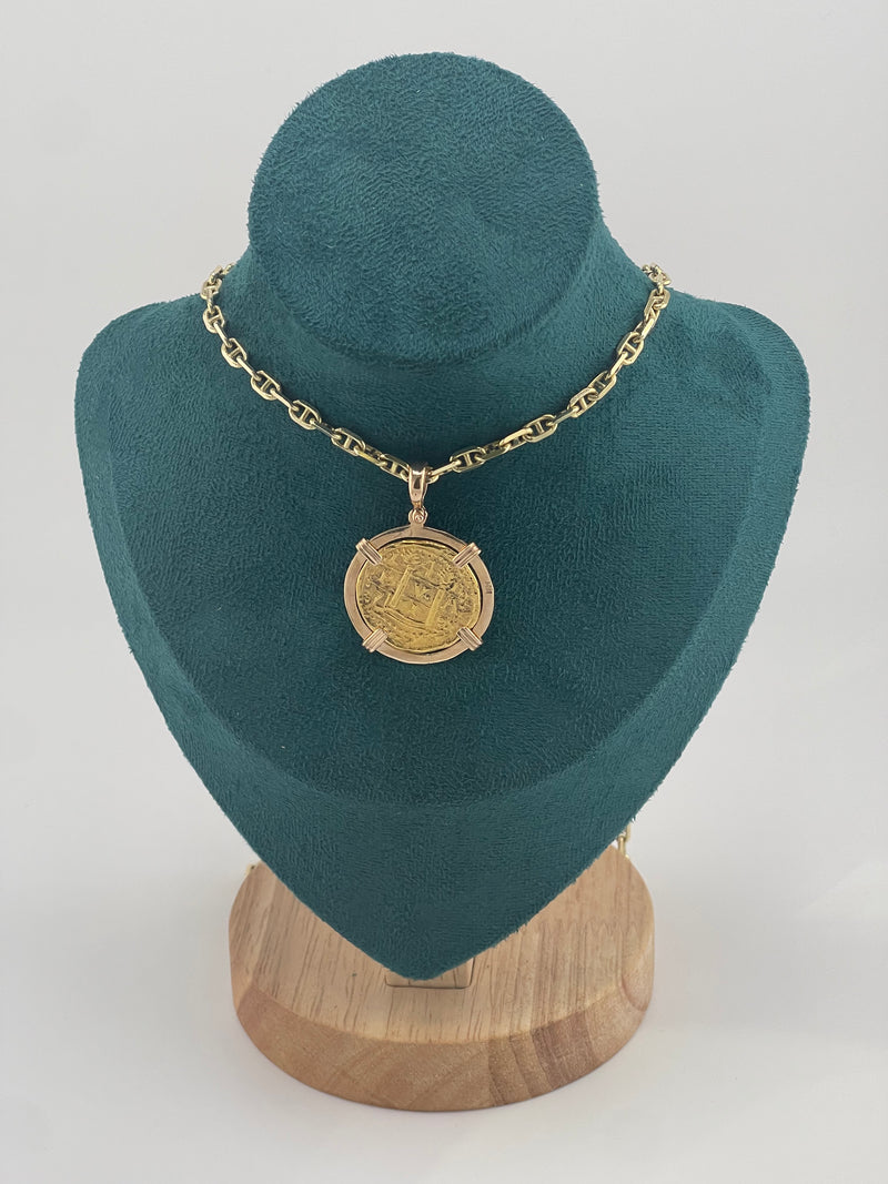 ATOCHA SHIPWRECK GOLD COIN PENDANT HANDMADE WITH 14k SOLID GOLD