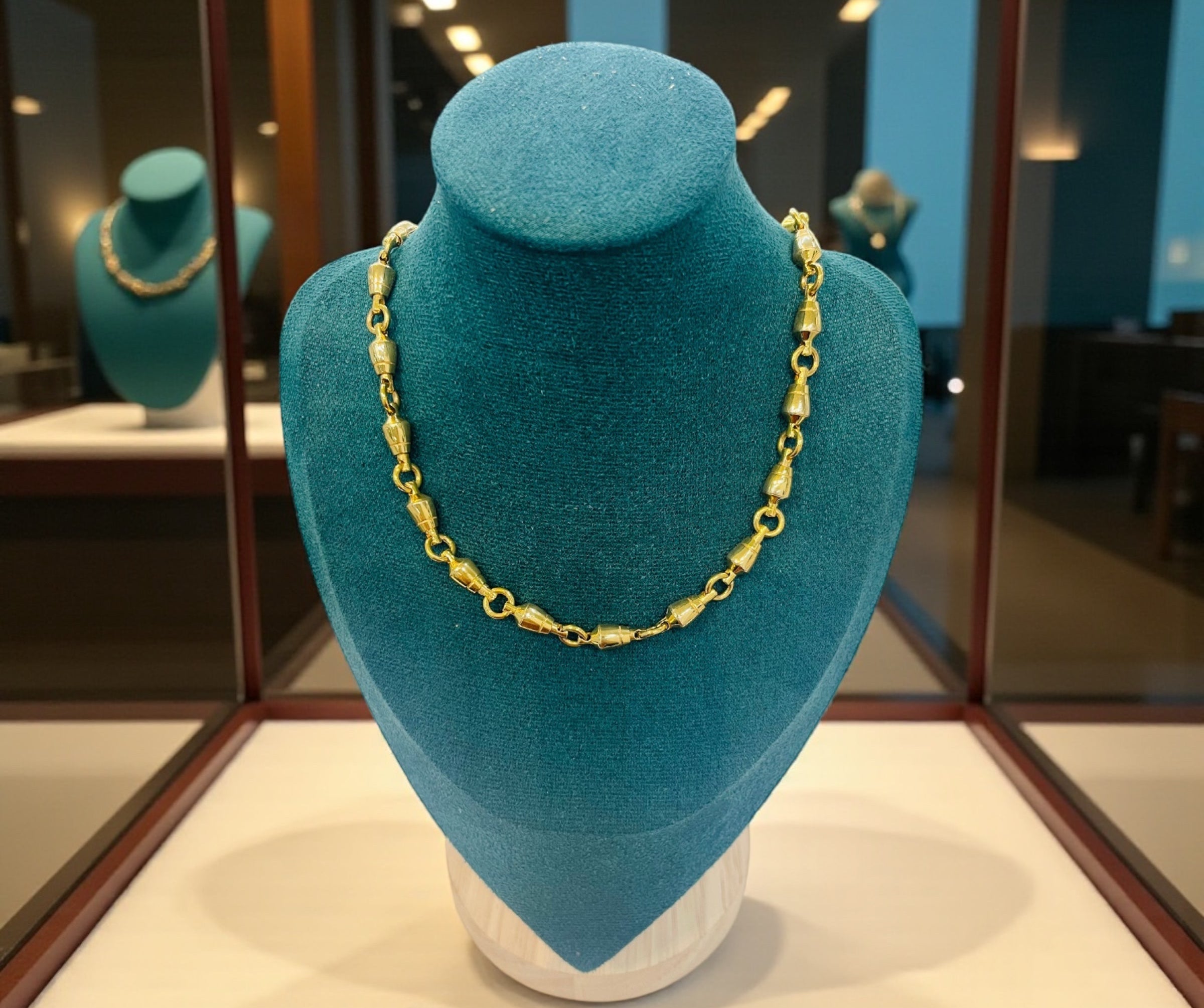 14k solid heavy gold  handmade  swivel chain 6mm