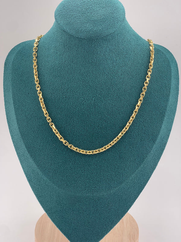 14K SOLID REAL GOLD HANDMADE BEAUTIFUL  CHAIN 4MM