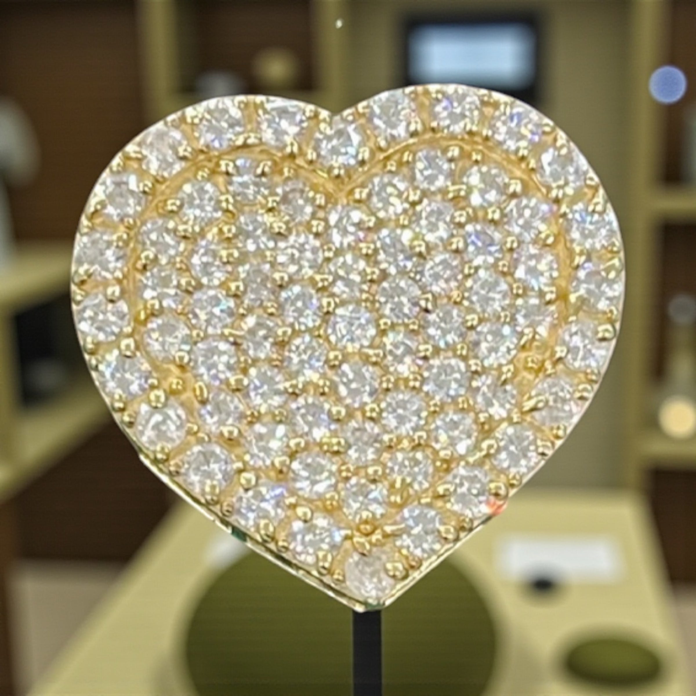 10K REAL GOLD CRYSTAL HEART PENDANT 💝