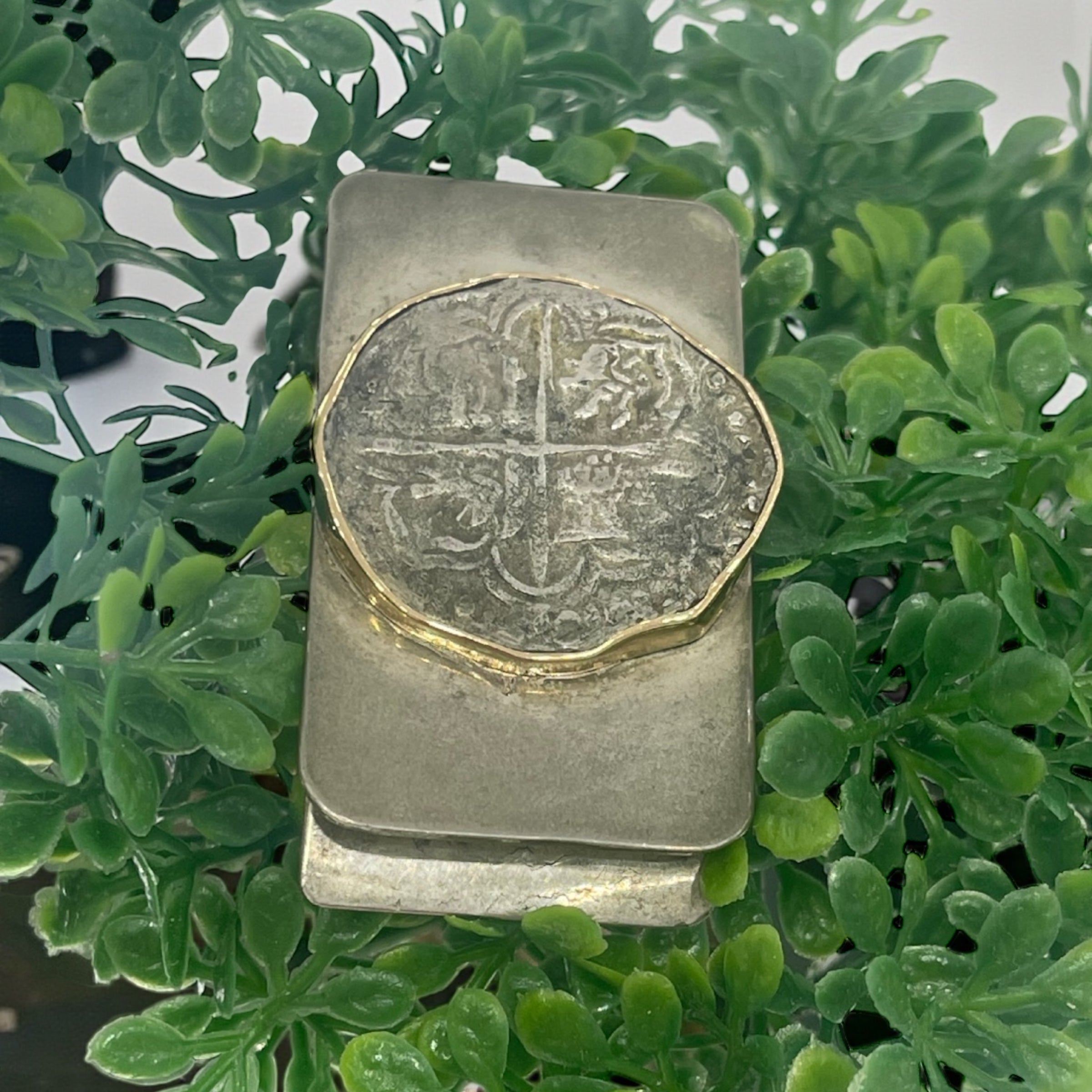 ACTUAL SPANISH COB 4 REALE SHIPWRECK COIN MONEY CLIP