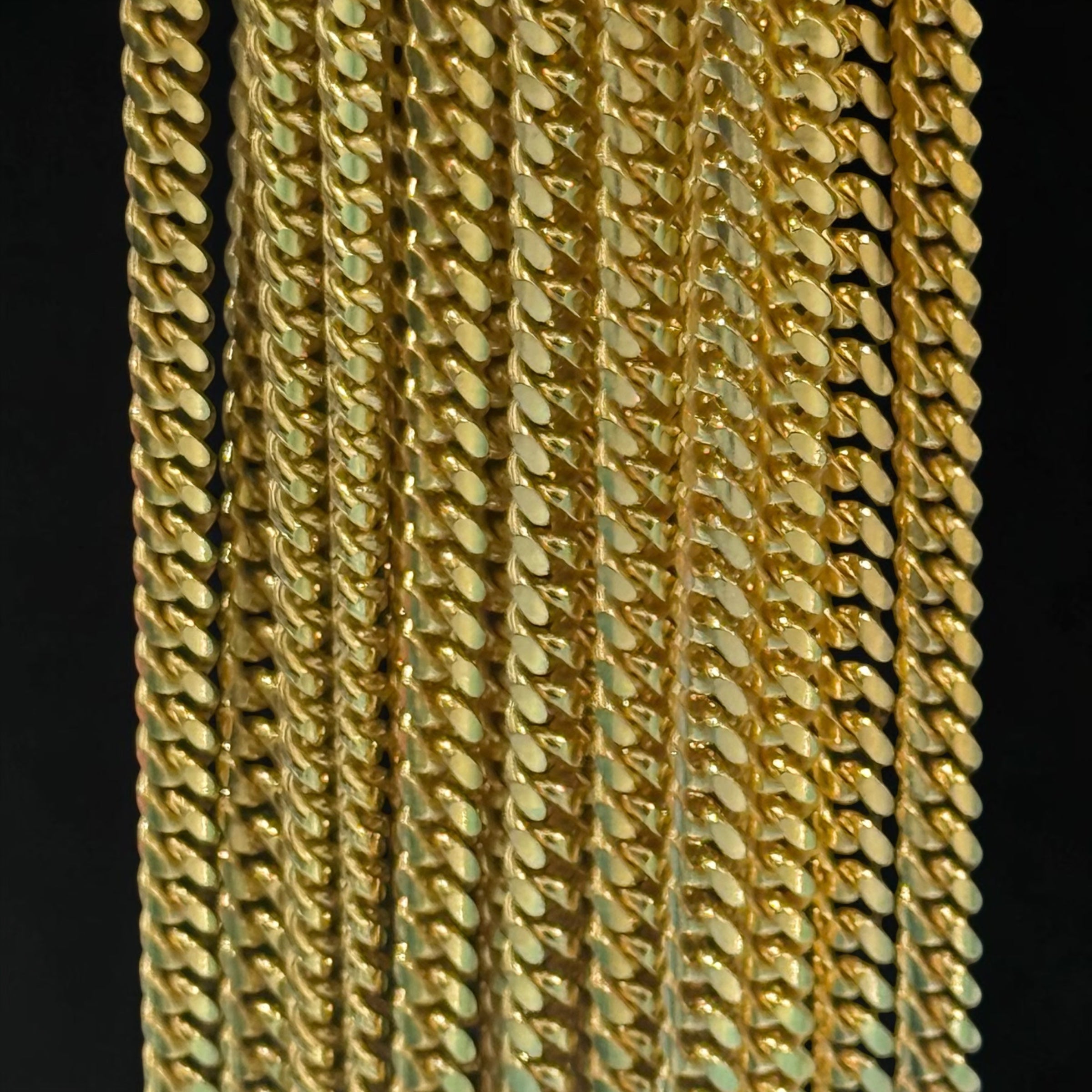925 sterling silver 4mm Cuban link chain 14k gold vermeil