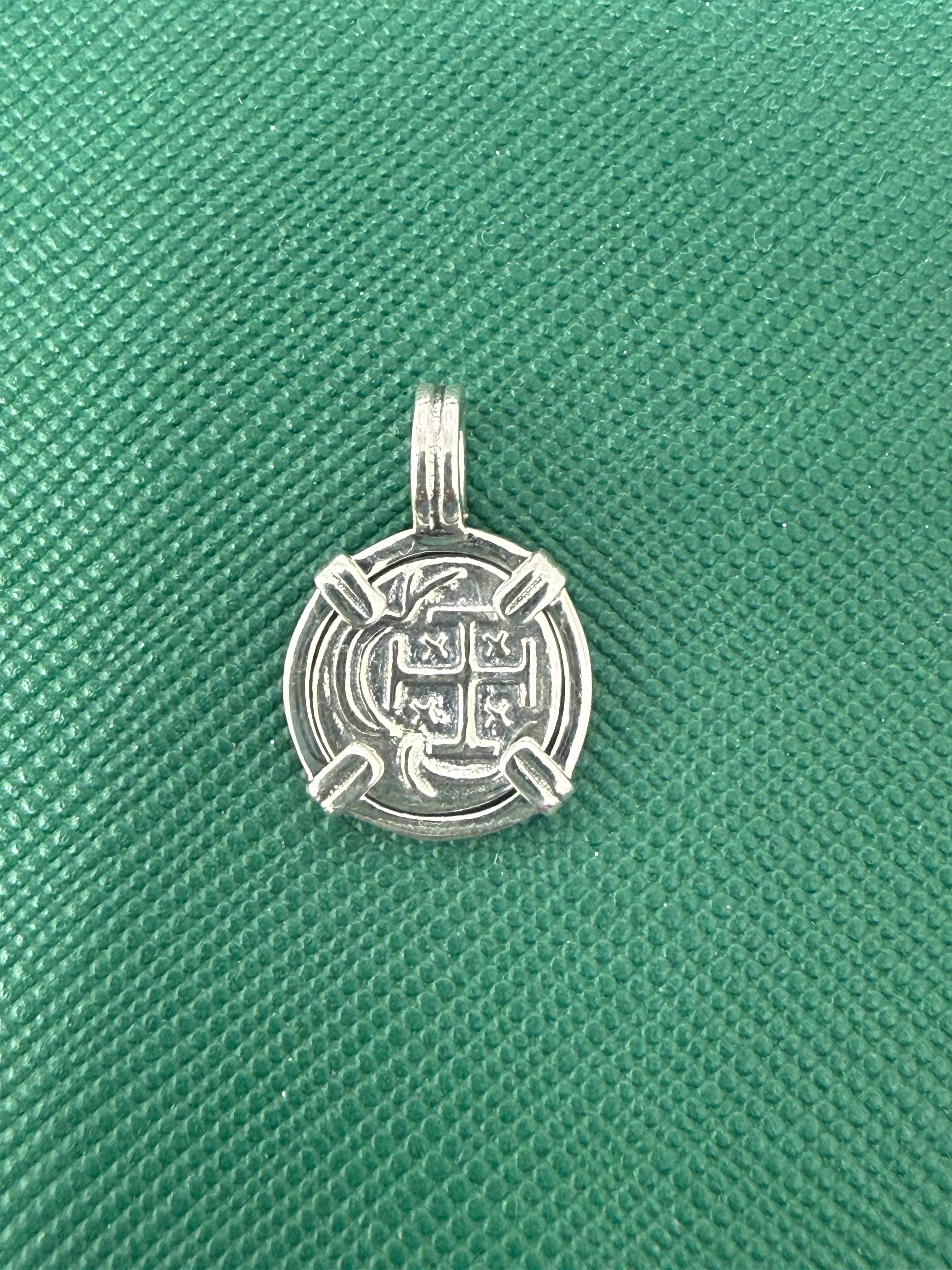 925 sterling silver atocha mini coin pendant 12mm