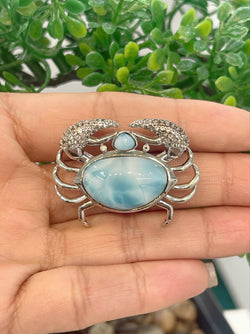 LARIMAR CRAB 🦀 PENDANT