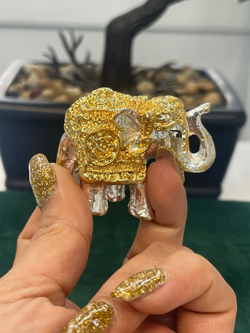 24k Pure Gold And 999 Pure Silver Plated Gorgeous Lucky Elephant For Abundance