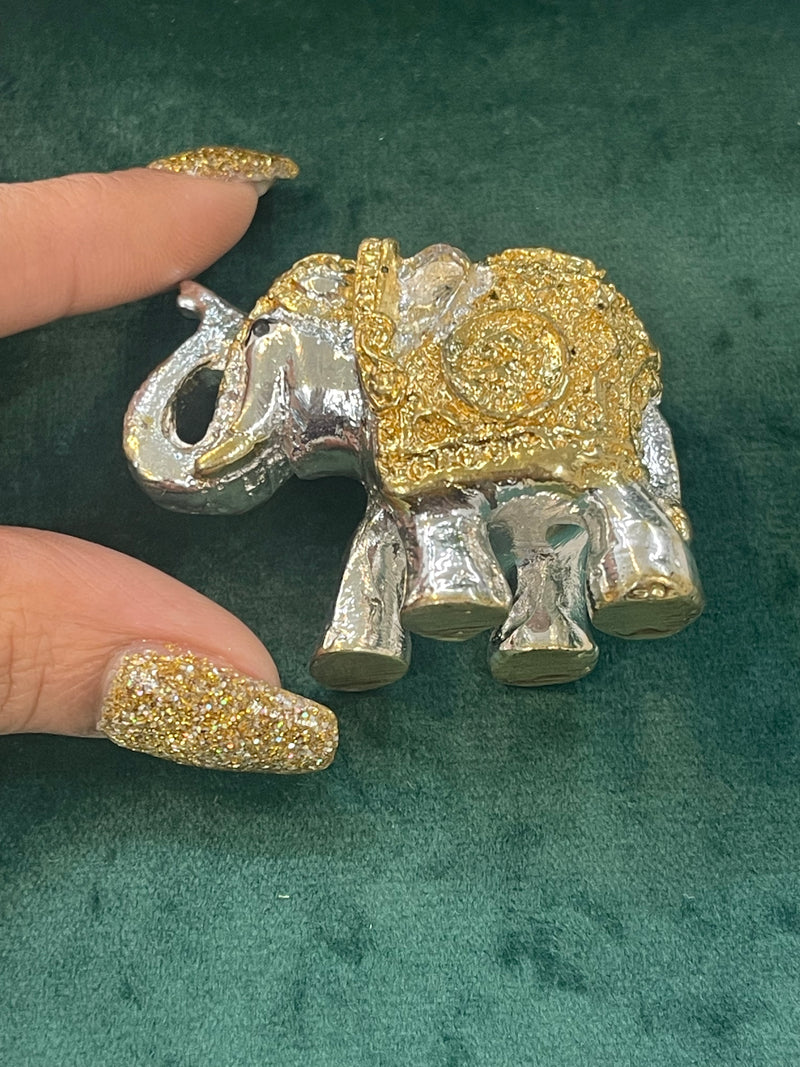 24k Pure Gold And 999 Pure Silver Plated Gorgeous Lucky Elephant For Abundance