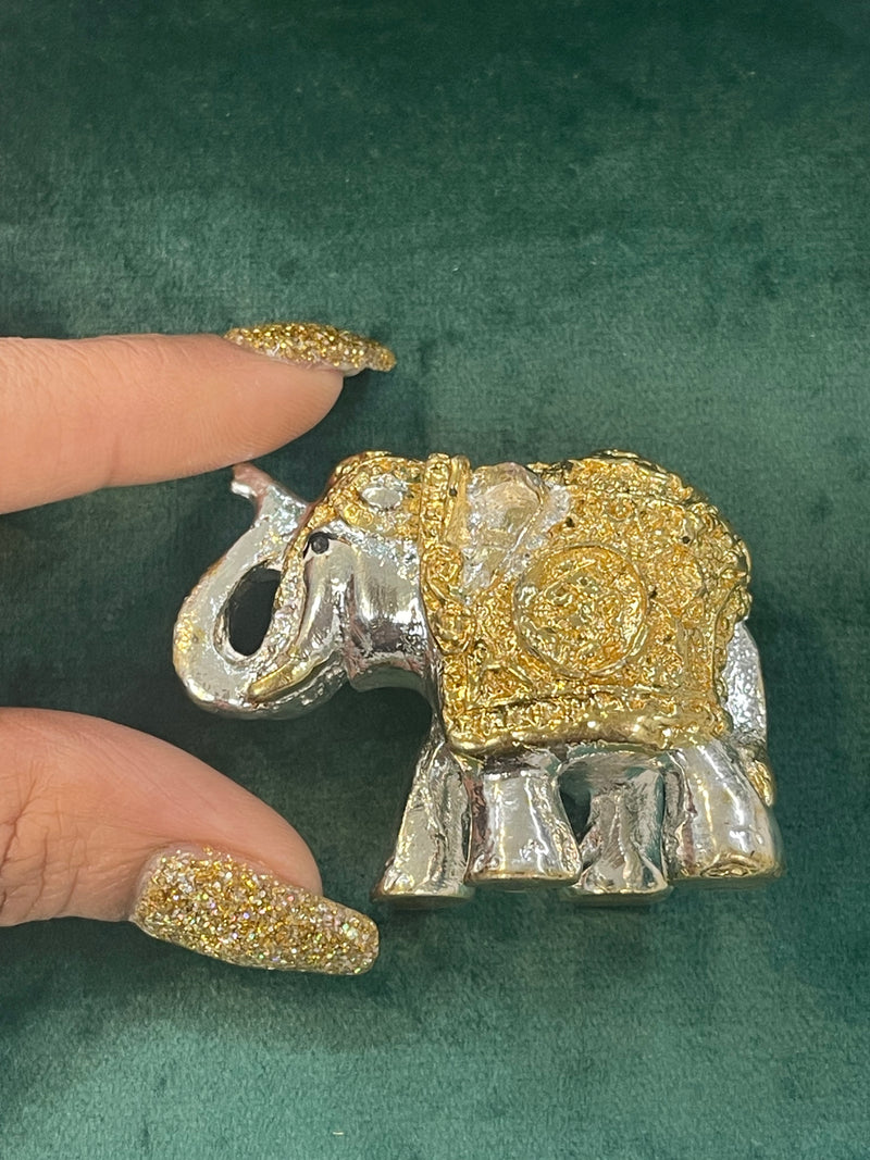 24k Pure Gold And 999 Pure Silver Plated Gorgeous Lucky Elephant For Abundance