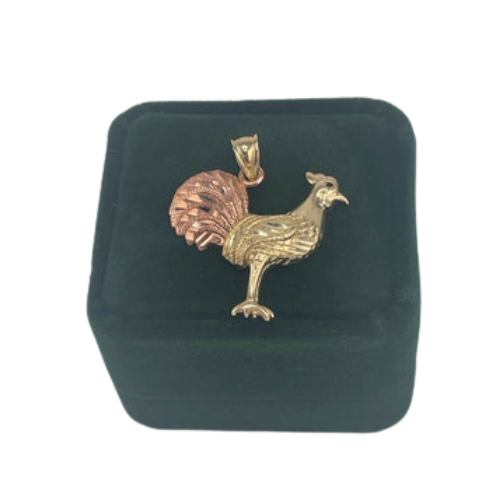 10K REAL GOLD ROOSTER PENDANT.