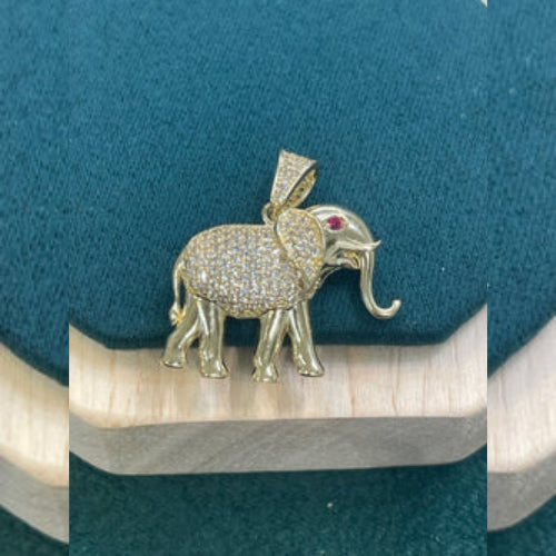 14K REAL GOLD ELEPHANT PENDANT.