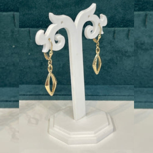 14K REAL GOLD FANCY DANGLE EARRINGS.