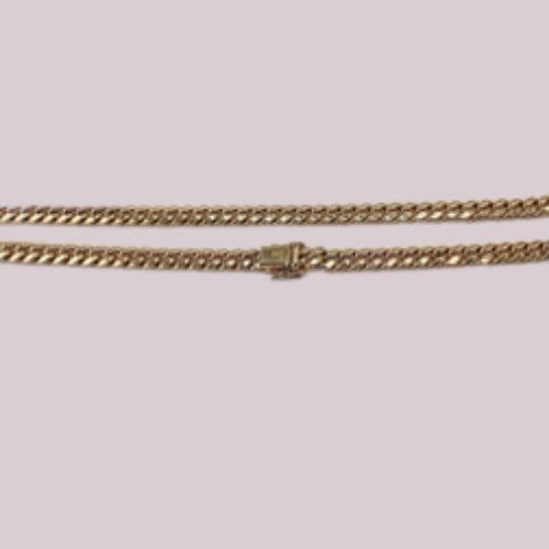 10K HOLLOW REAL GOLD BEAUTIFUL  CUBAN LINK CHAIN 6MM.