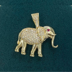 14K REAL GOLD ELEPHANT PENDANT.